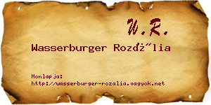 Wasserburger Rozália névjegykártya